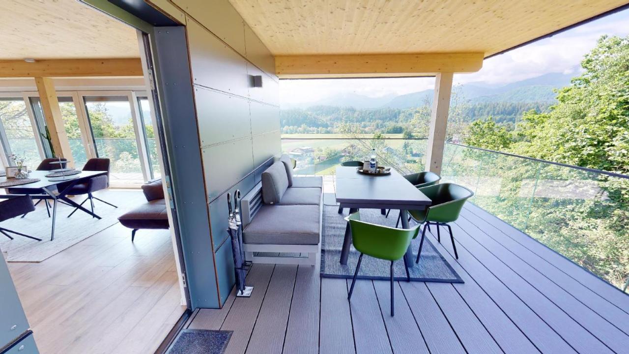 Modernes Ferienhaus Mit Panoramablick Rosegg Buitenkant foto